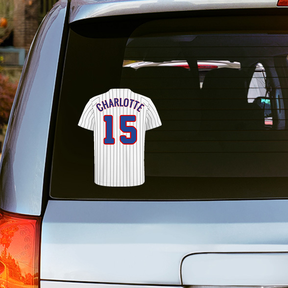 Baseball Jersey Car Decal